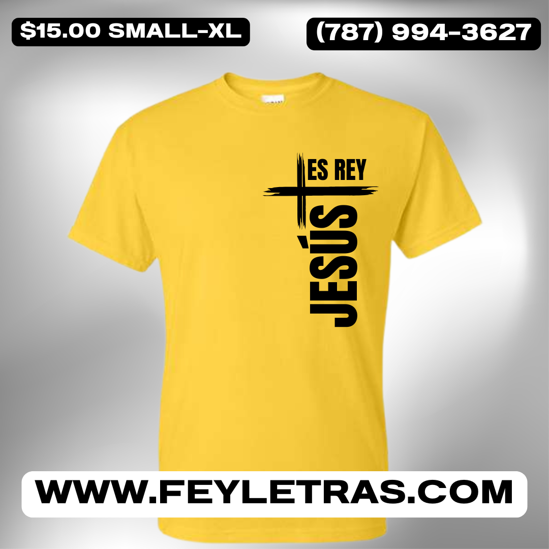Tshirt Jesús es Rey Camisas Cristianas
